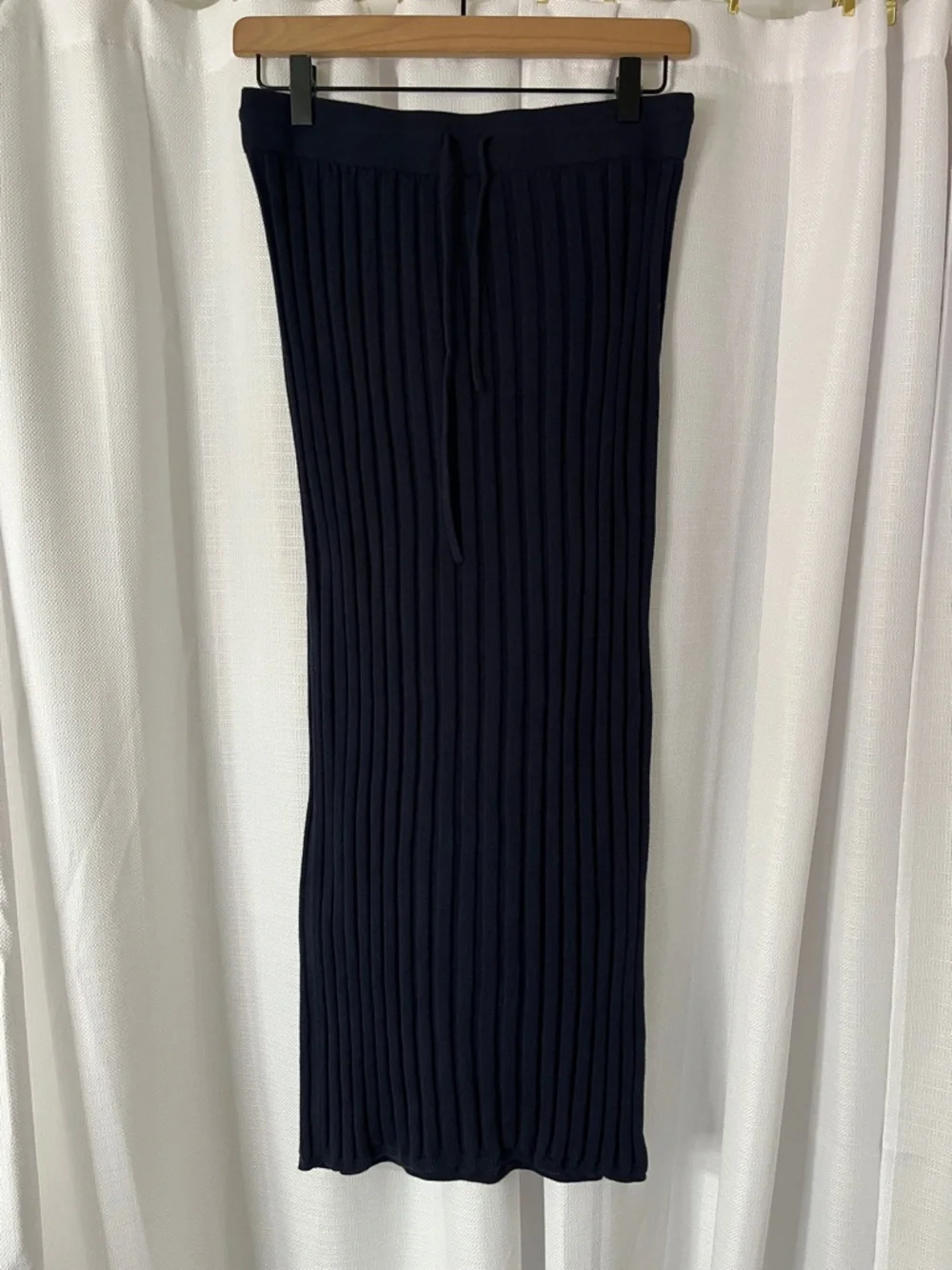 Industry Navy Blue Sweater Knit Midi Skirt